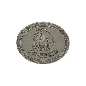 Bob Marley Freedom Silver Finish Belt Buckle